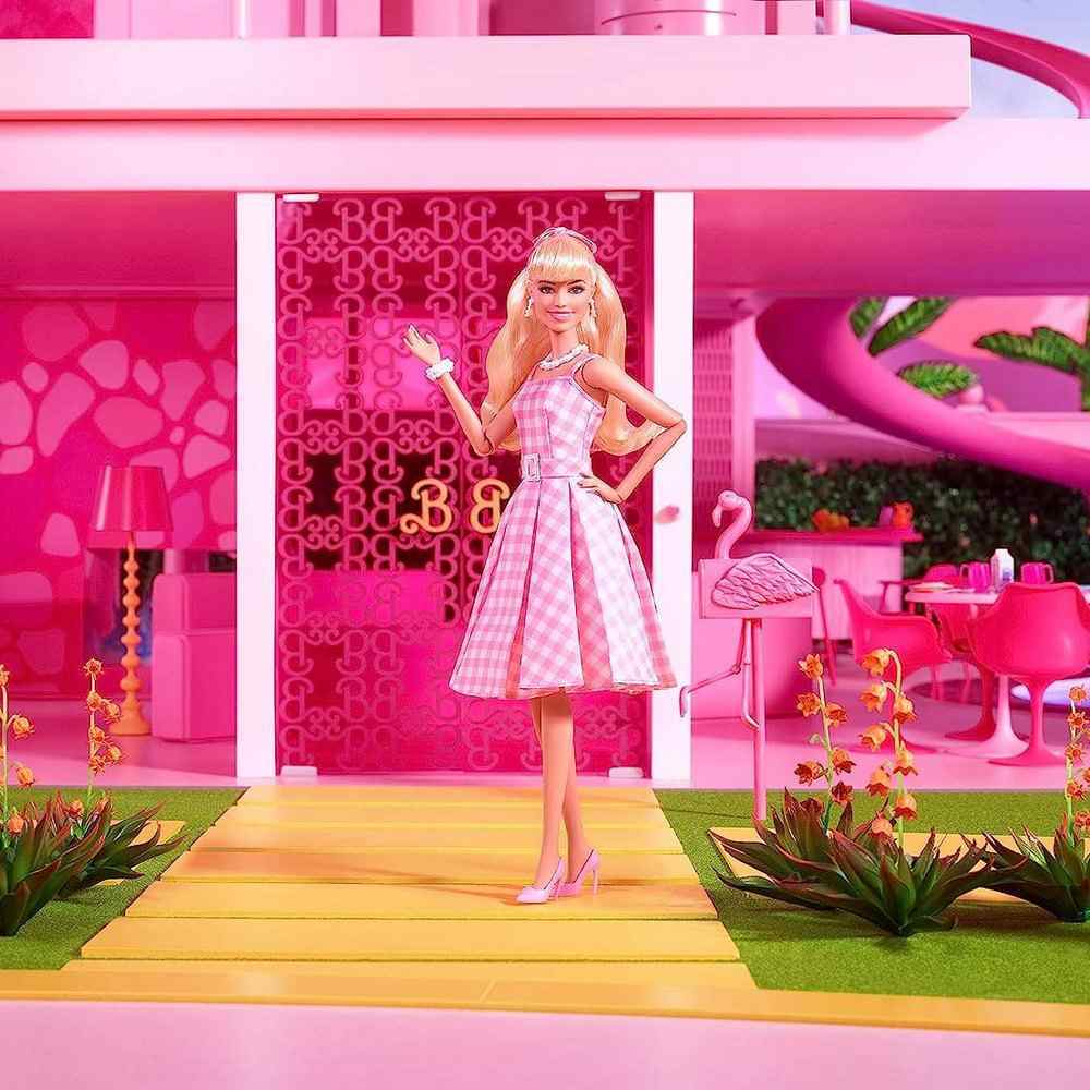 Barbie the Movie Doll Margot Robbie In Pink Gingham Dress