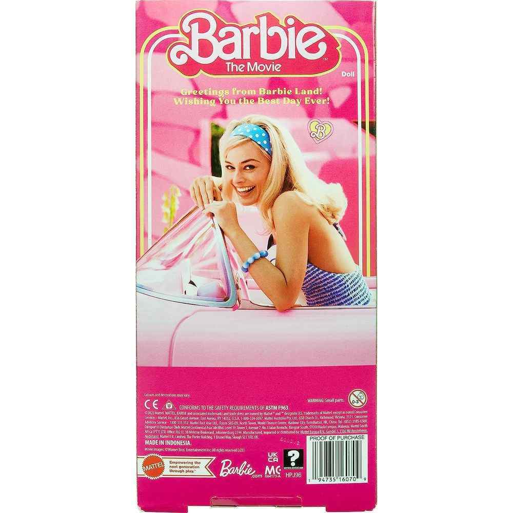 Barbie the Movie Doll Margot Robbie In Pink Gingham Dress