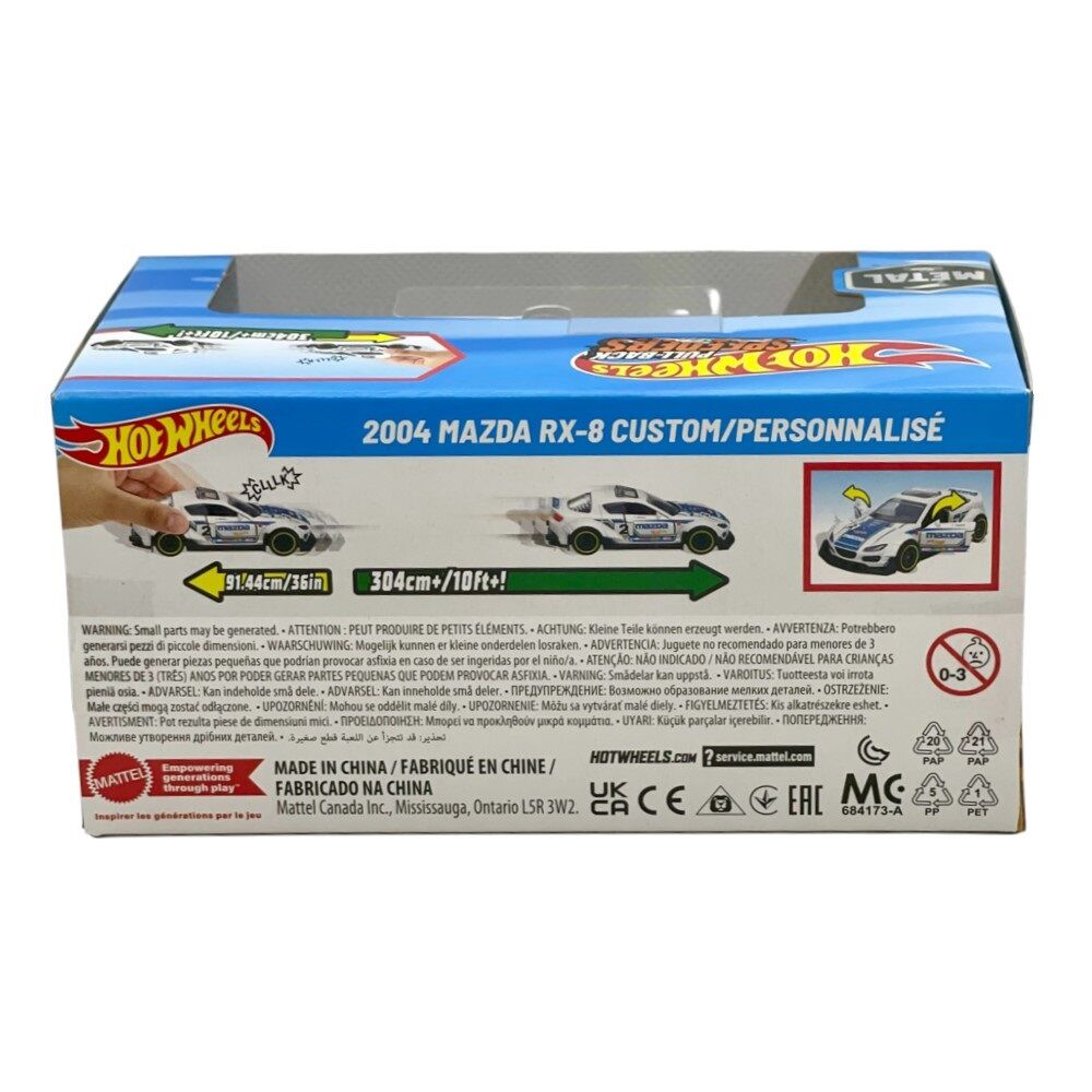 Hot Wheels Pull-Back Speeders 2004 Mazda RX-8 Custom Die-Cast Vehicle