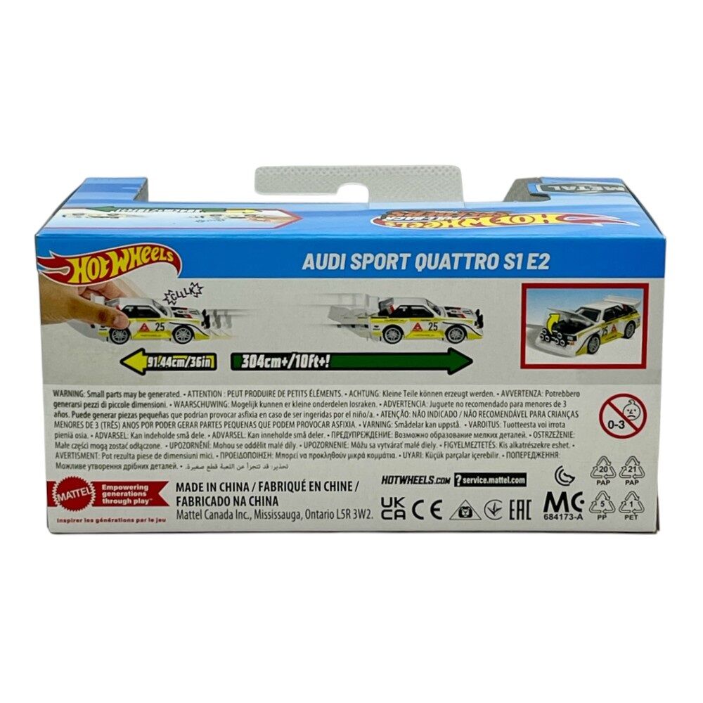 Hot Wheels Pull-Back Speeders Audi Sport Quattro S1 E2 Die-Cast Vehicle