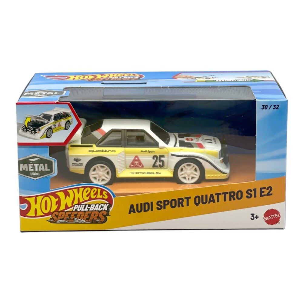 Hot Wheels Pull-Back Speeders Audi Sport Quattro S1 E2 Die-Cast Vehicle