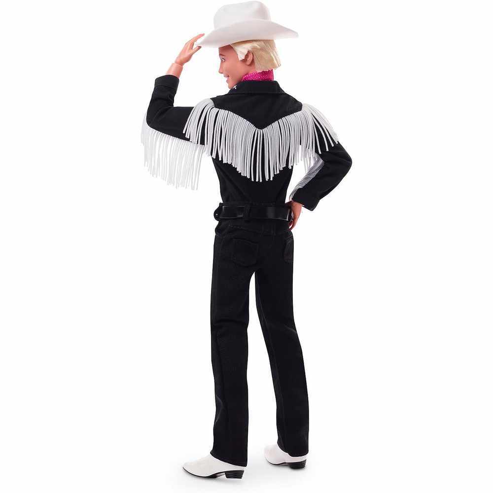 Barbie The Movie Collectible Ken Doll Wearing Black and White Western Outfit