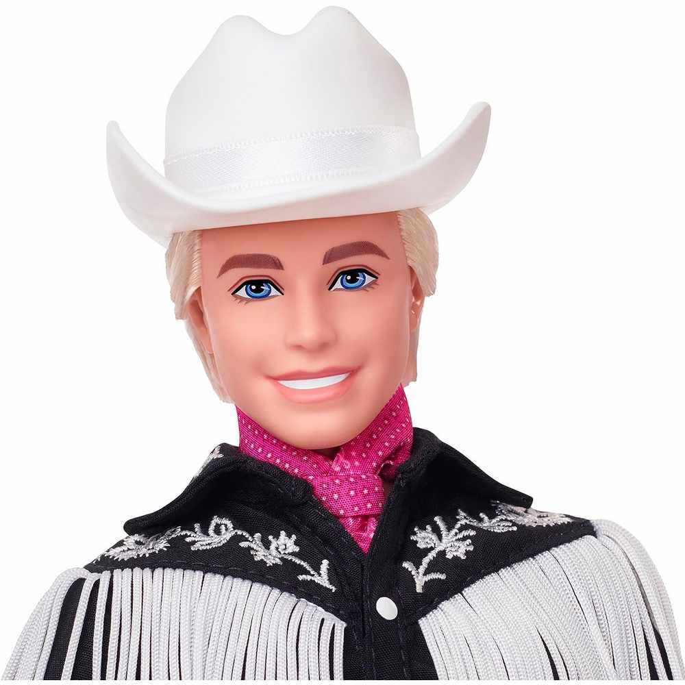 Barbie The Movie Collectible Ken Doll Wearing Black and White Western Outfit