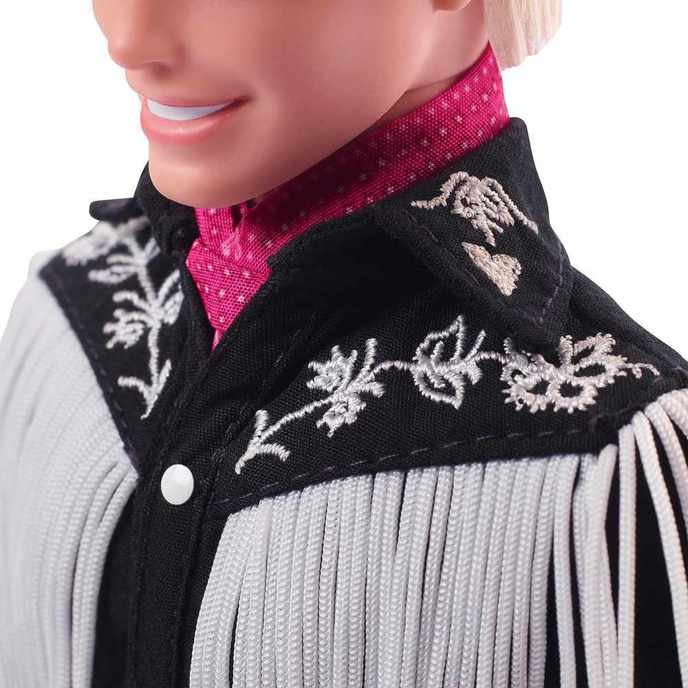 Barbie The Movie Collectible Ken Doll Wearing Black and White Western Outfit