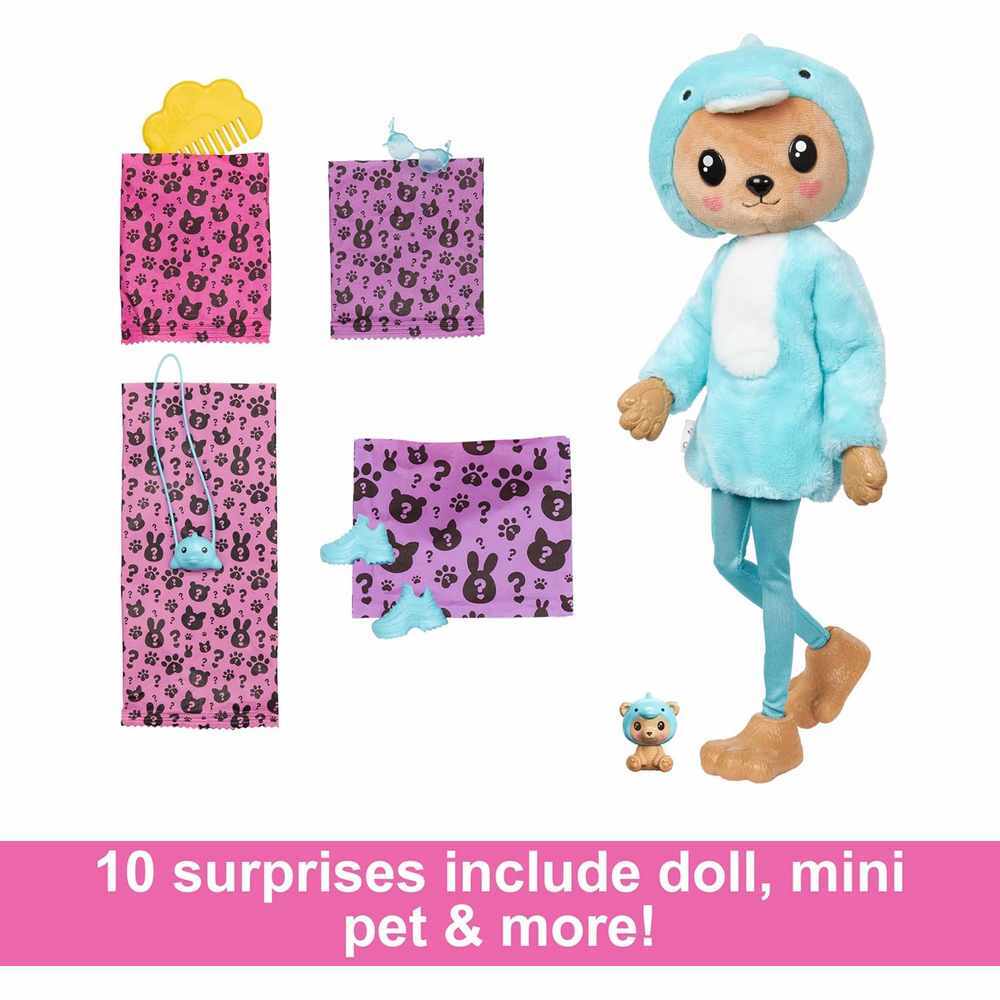 Barbie Cutie Reveal Doll Dolphin Plush Costume & 10 Surprises