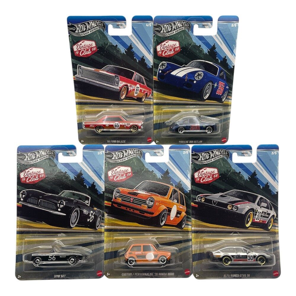 Hot Wheels Silver Series Vintage Club 1968 Set of 5
