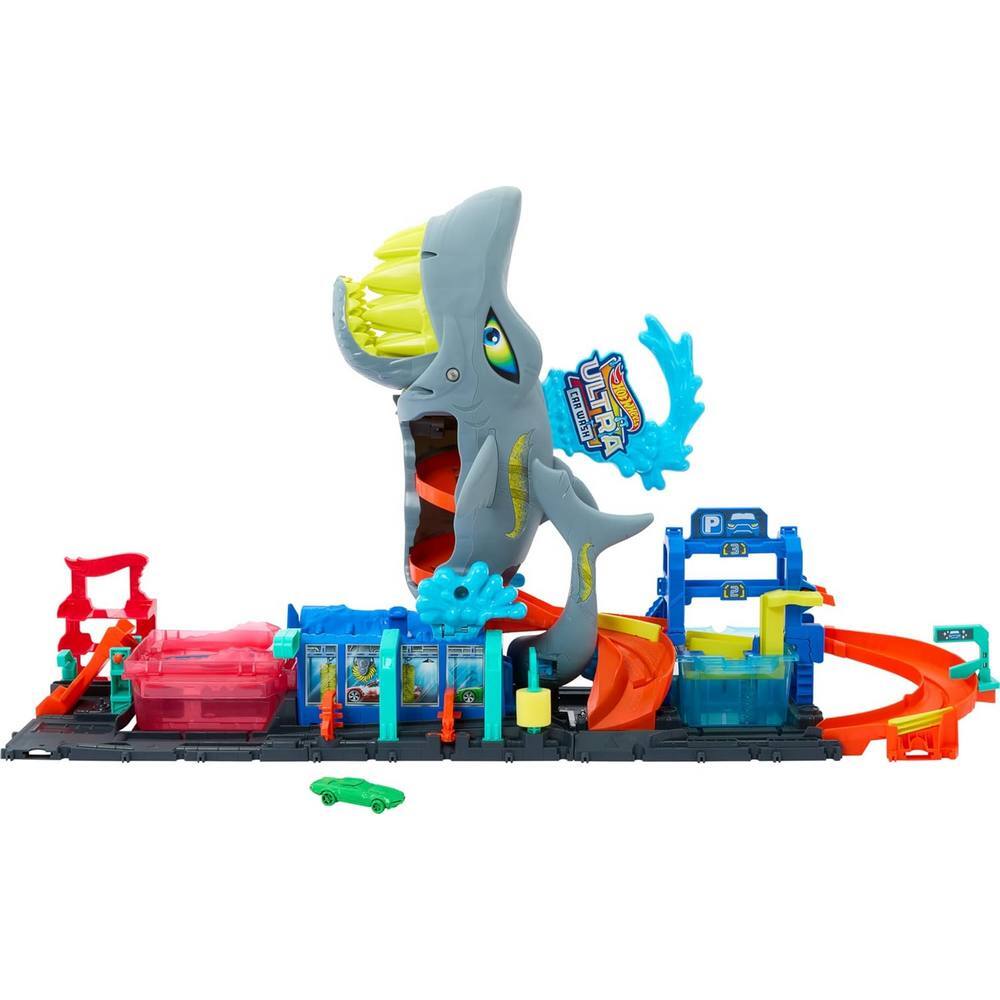 Hot Wheels City Ultra Shark Car Wash with Color Reveal