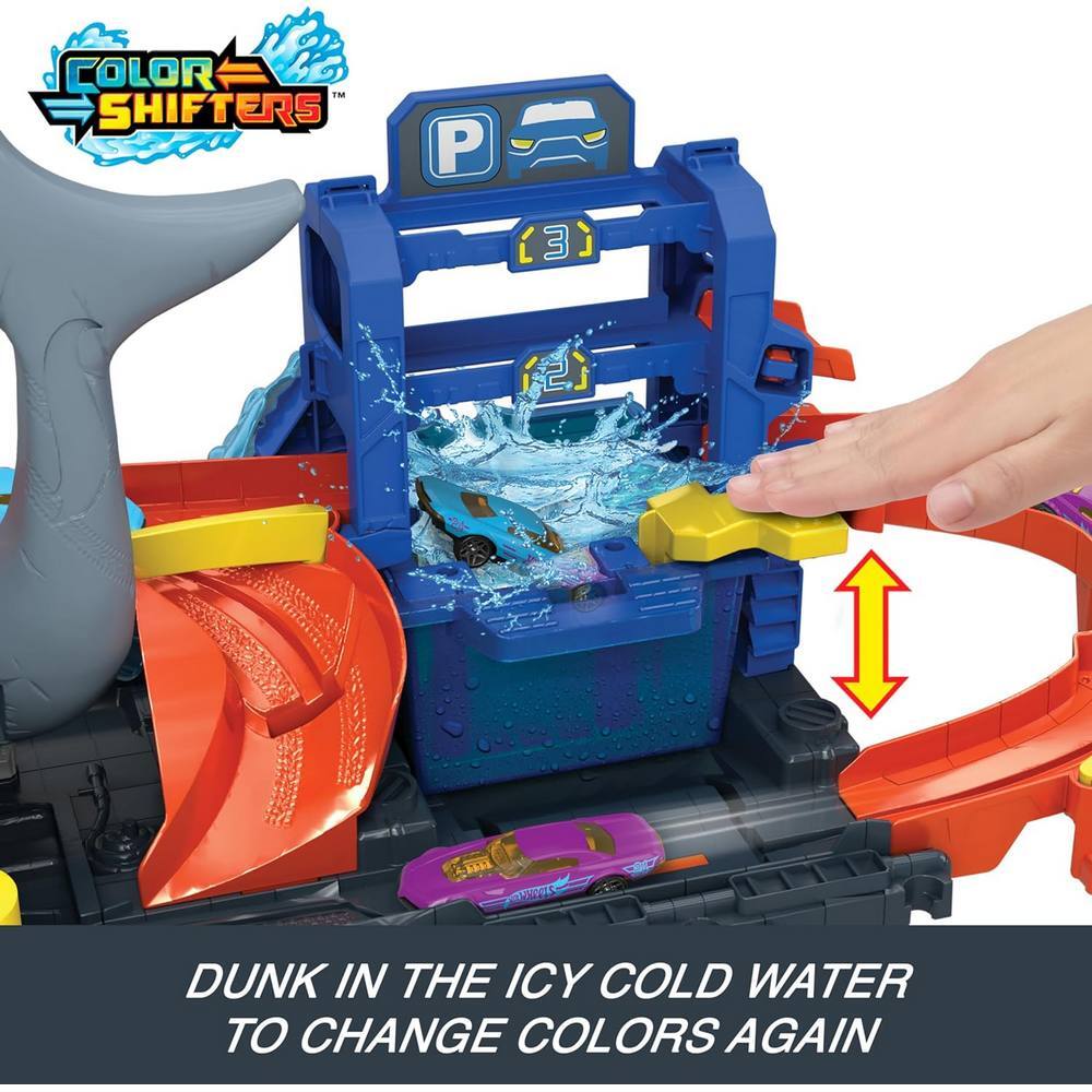 Hot Wheels City Ultra Shark Car Wash with Color Reveal
