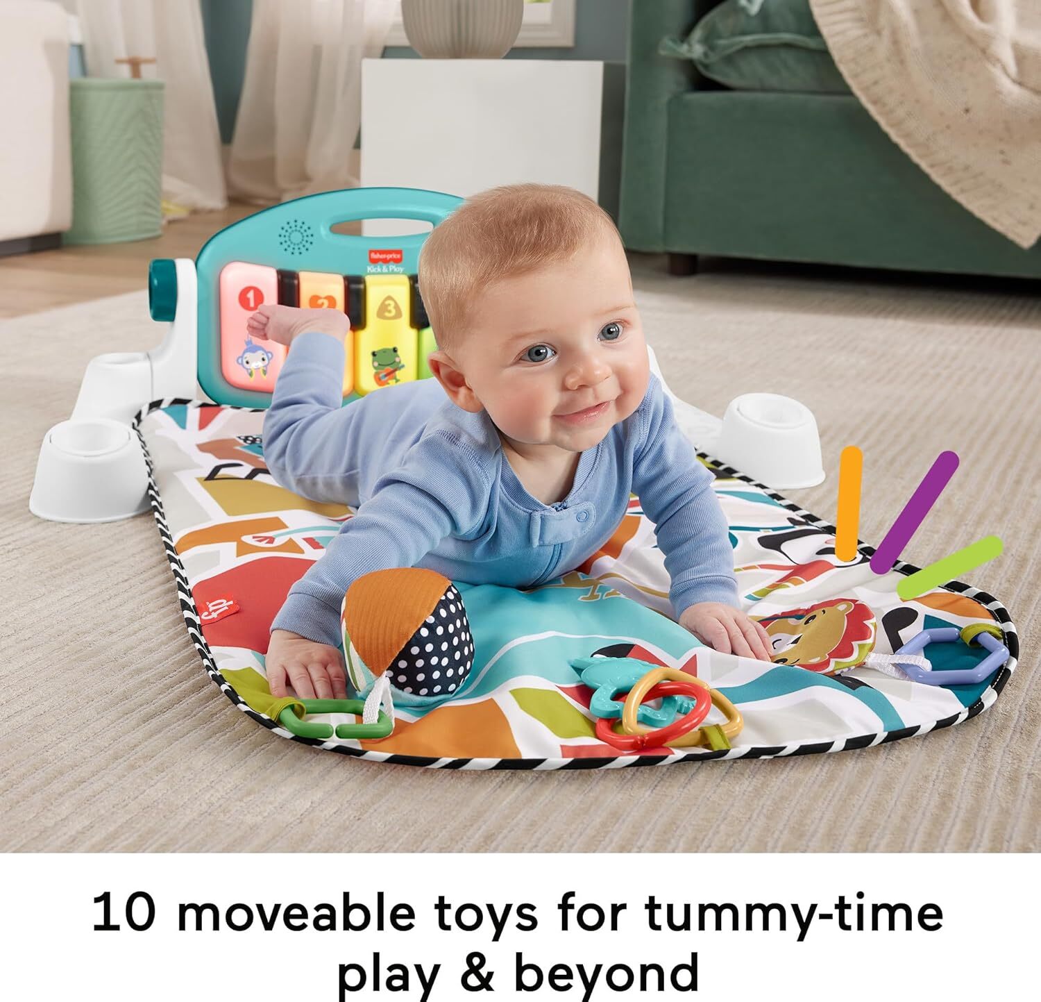 Fisher-Price Learning Lights & Music Glow And Grow Kick & Play Piano Gym