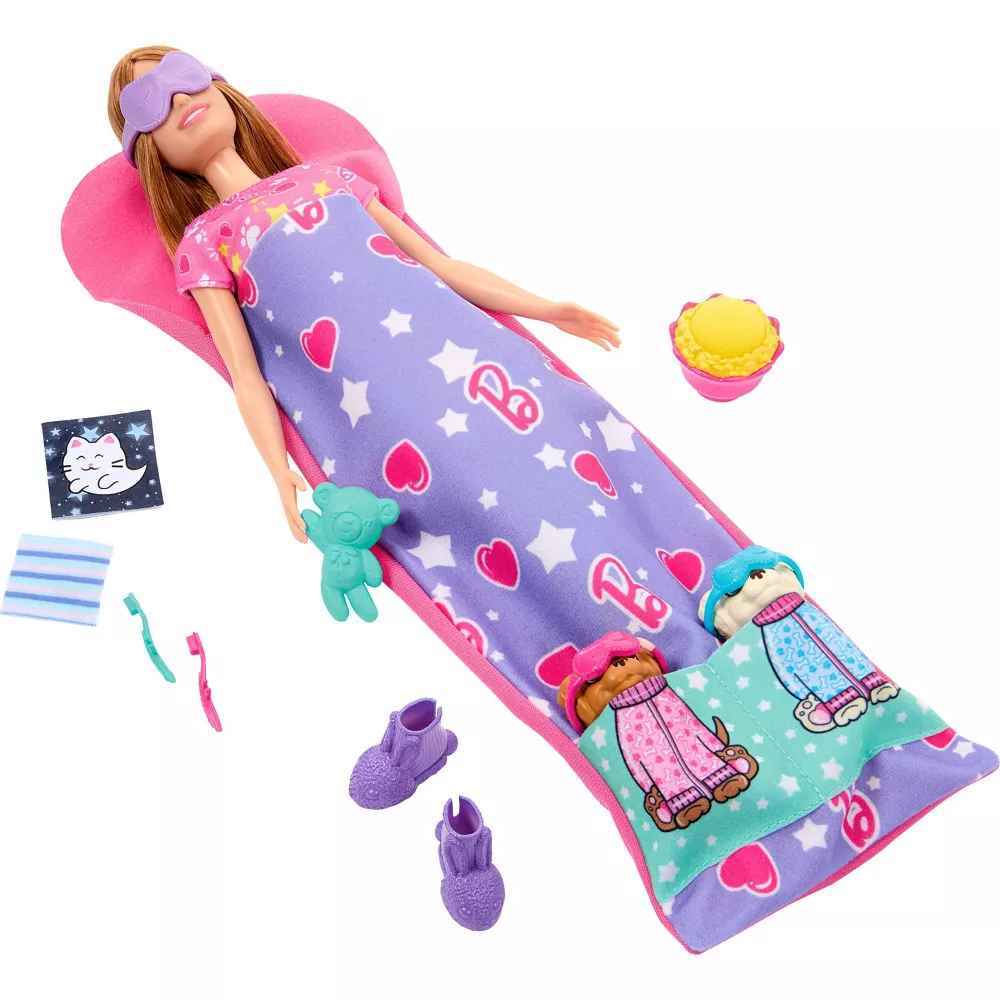 Barbie Doll & Puppy Slumber Party Playset
