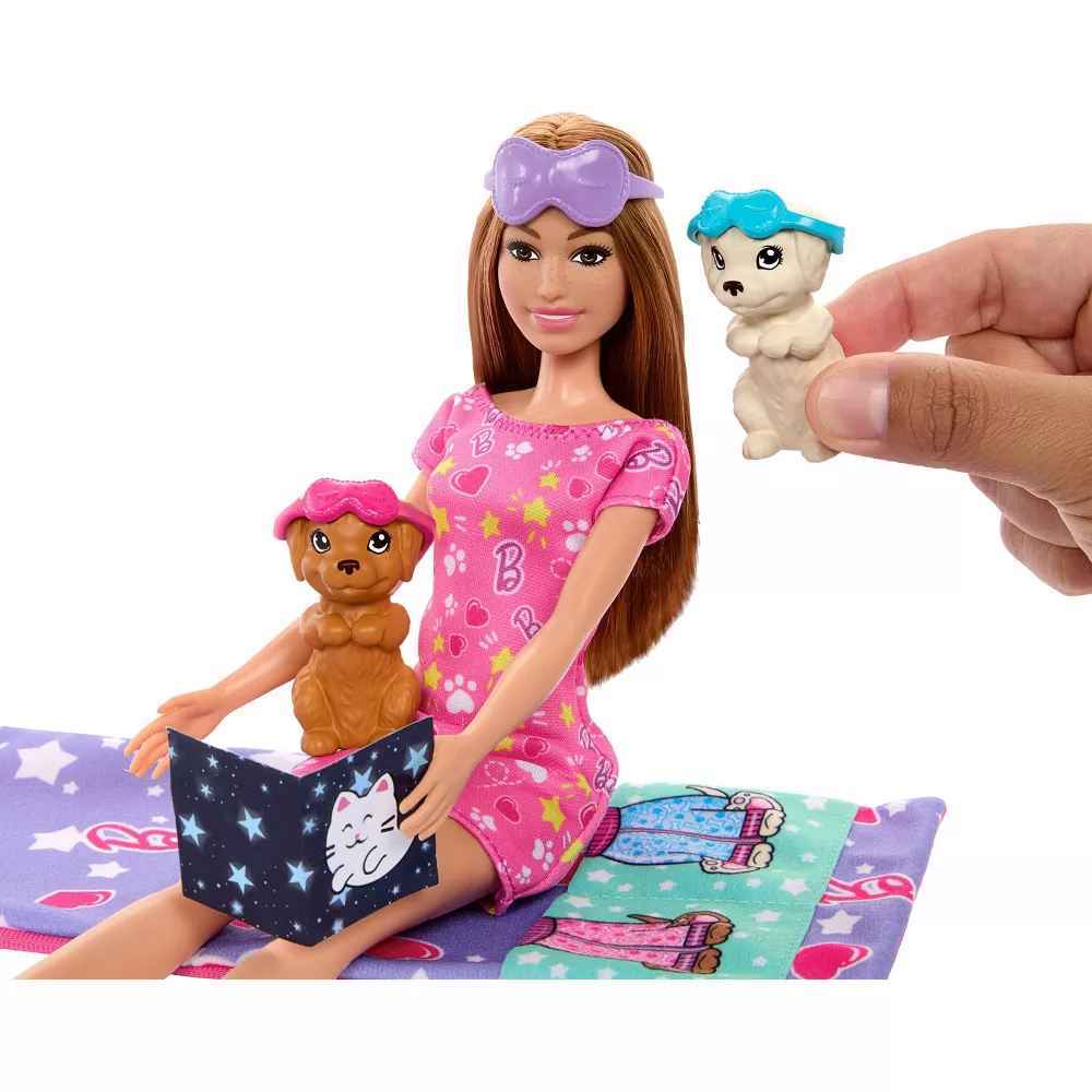 Barbie Doll & Puppy Slumber Party Playset
