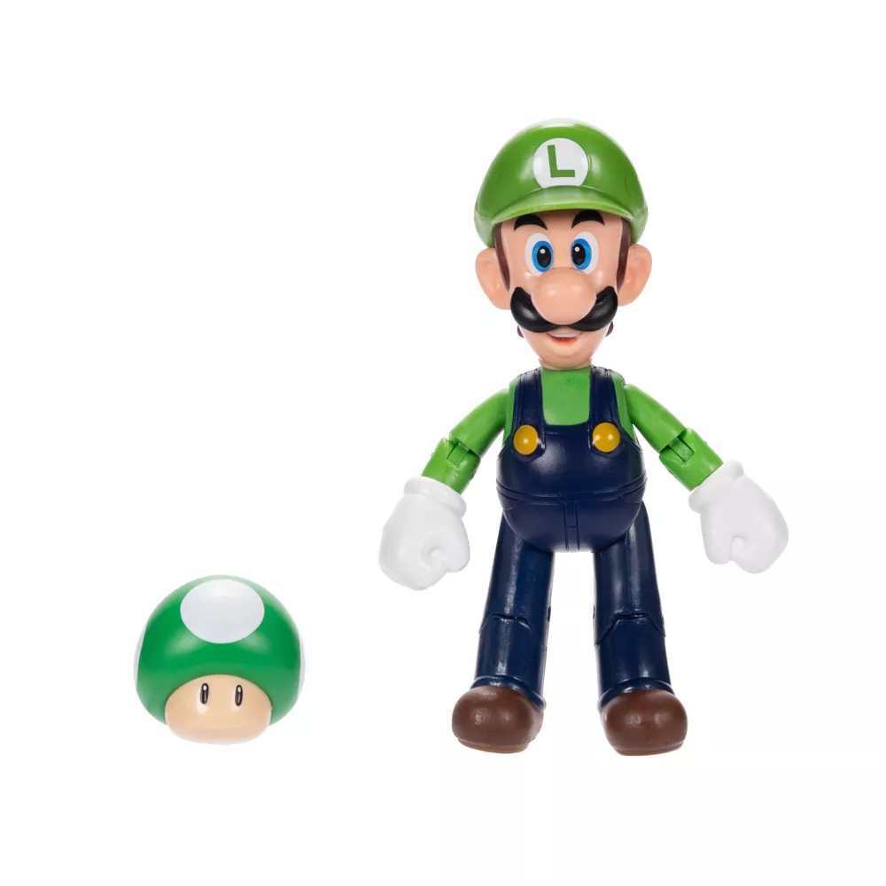 Super Mario Articulated Figure 4" - Luigi with Super Mushroom