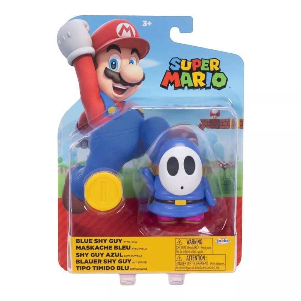 Nintendo Super Mario 10cm Blue Shy Guy with Coin Action Figure