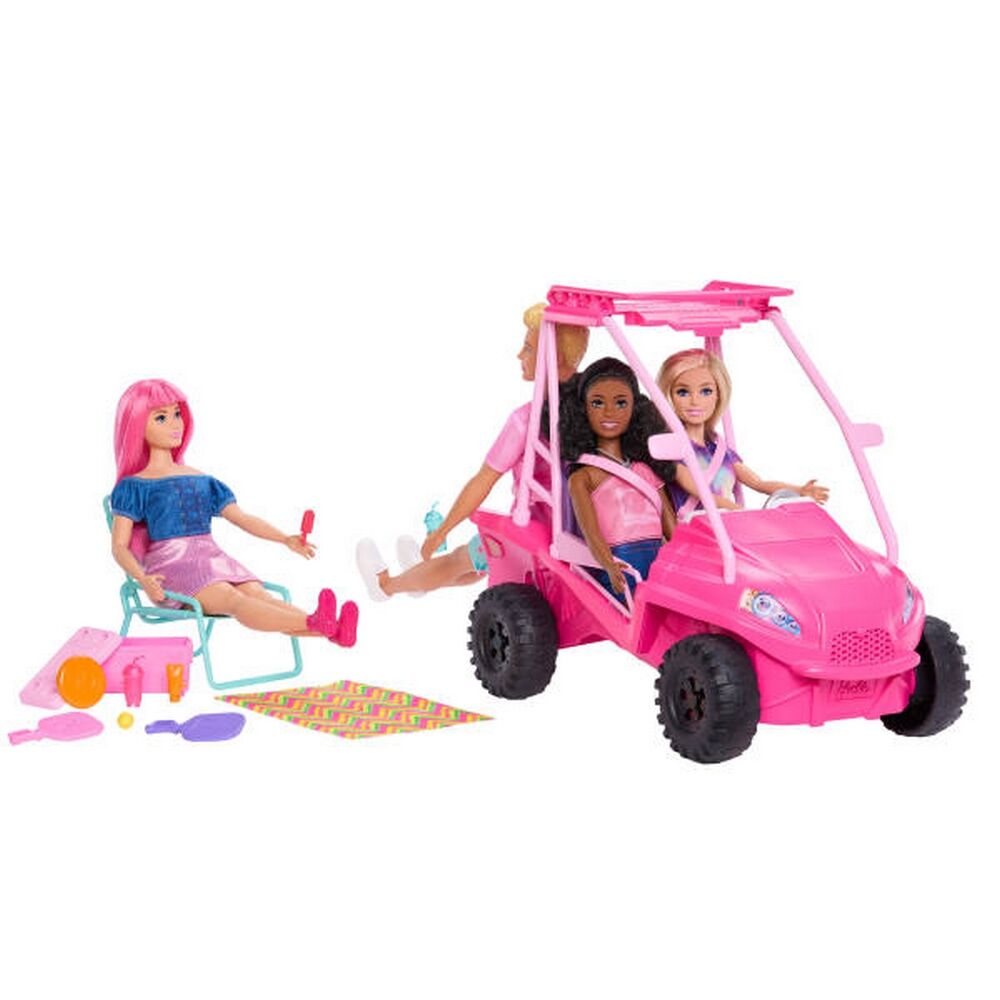 Barbie Mysteries: Beach Detectives Ultimate Beach Buggy Vehicle Playset with 10+ Accessories