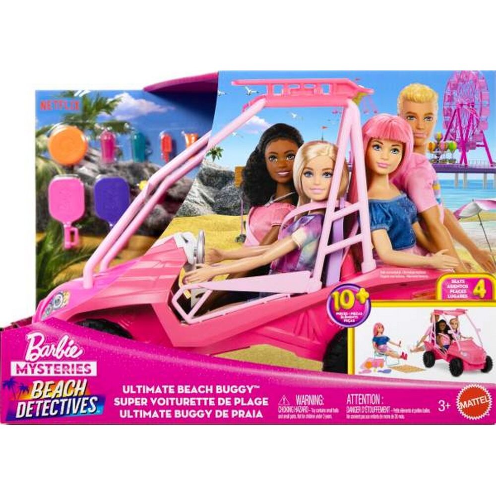 Barbie Mysteries: Beach Detectives Ultimate Beach Buggy Vehicle Playset with 10+ Accessories