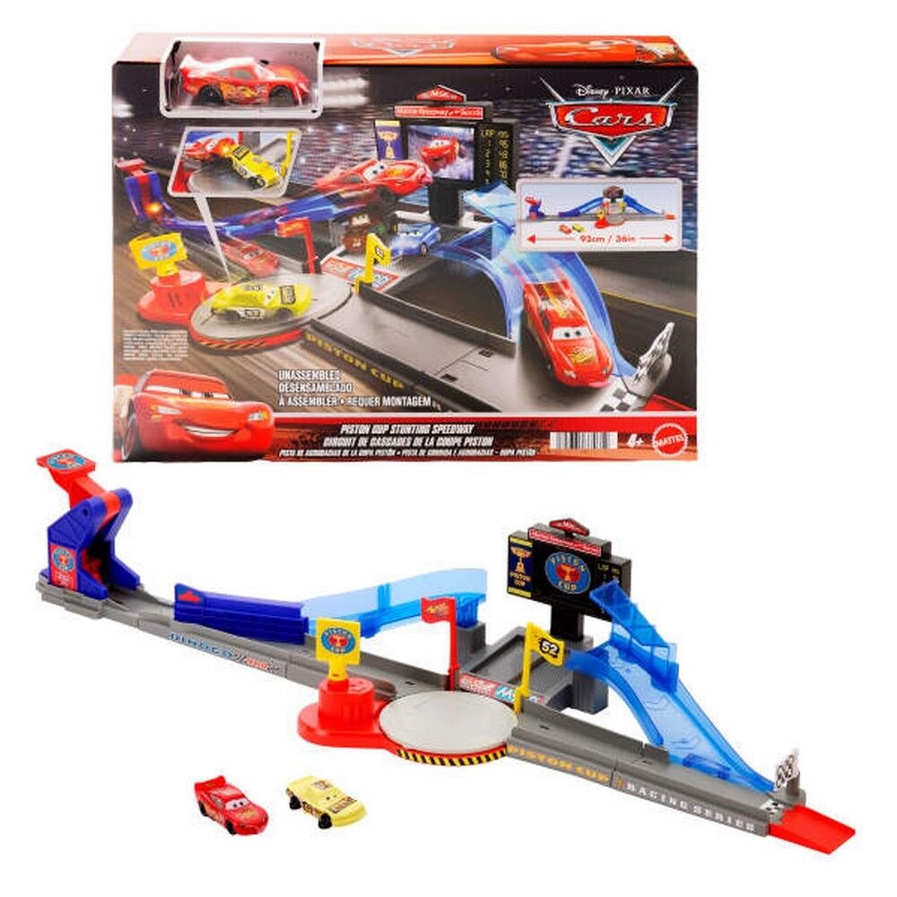 Disney and Pixar Cars Piston Cup Stunting Speedway Playset with Lightning McQueen Toy Car