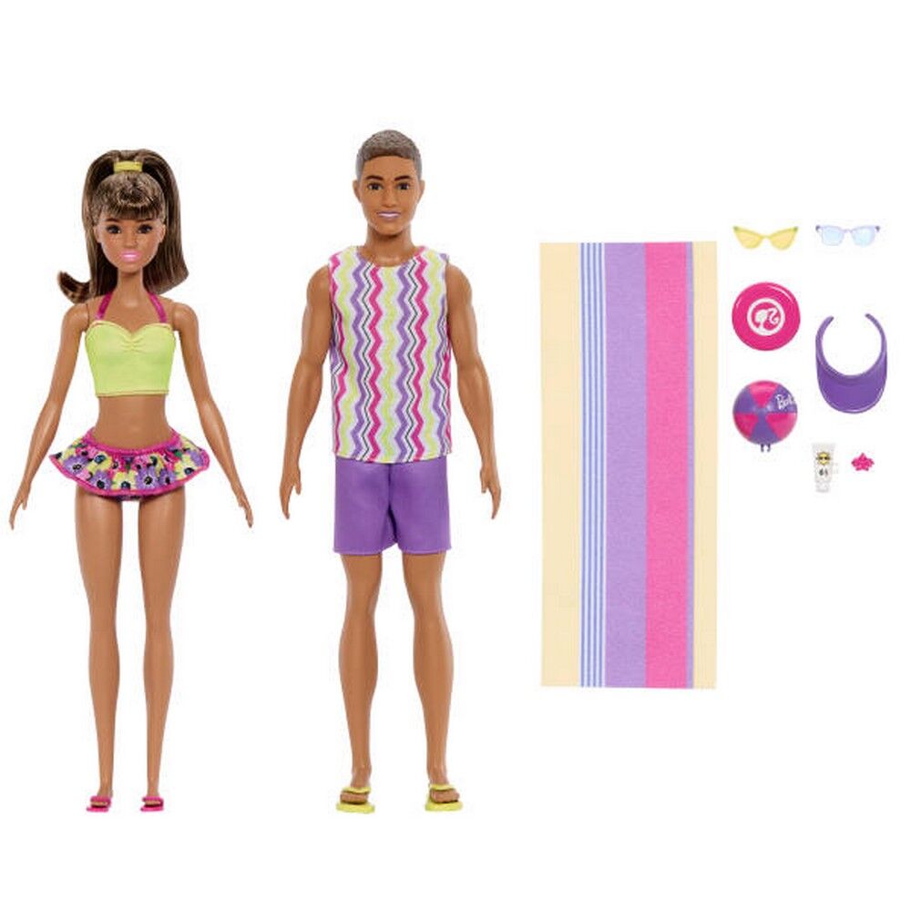 Barbie Style Barbie & Ken Fashion Dolls Set with Beach Looks & Accessories