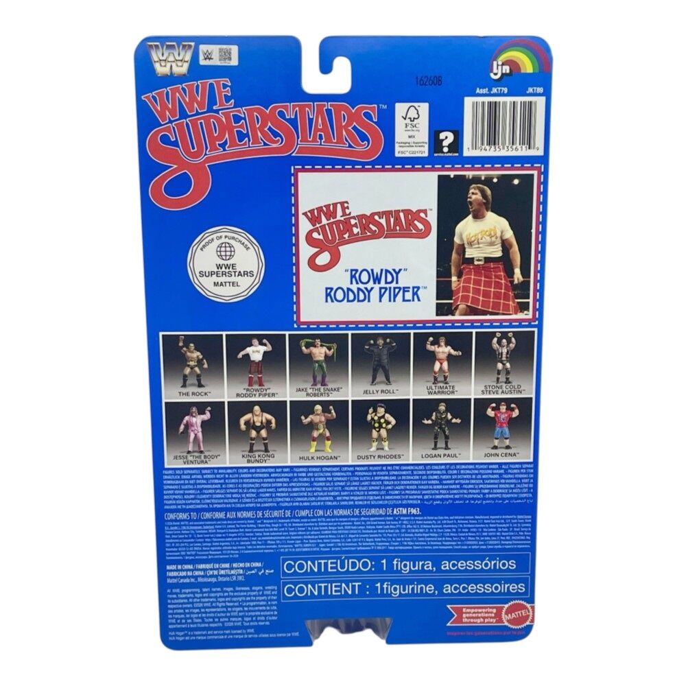 WWE LJN Superstars Figure - "Rowdy" Roddy Piper Blue Card