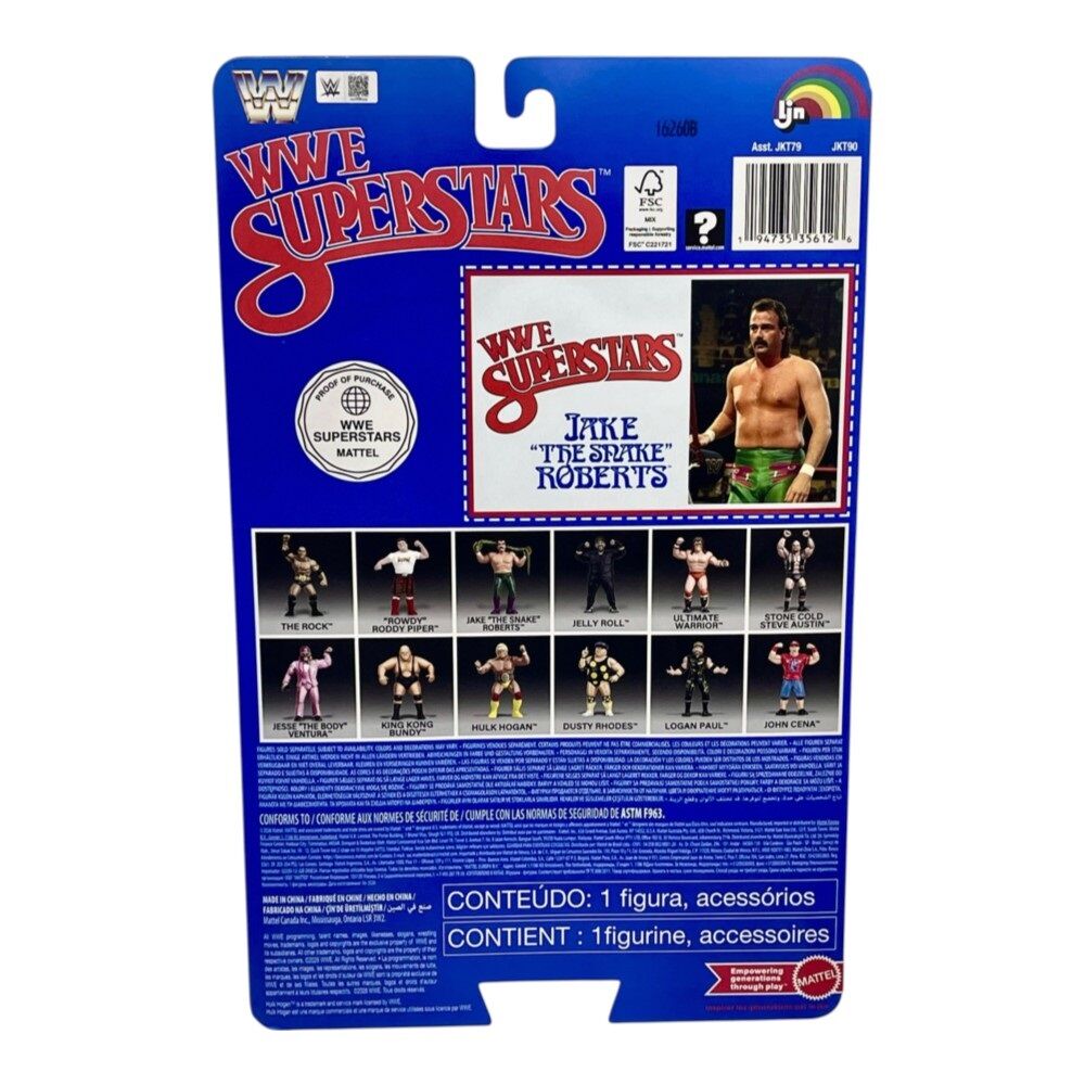 WWE LJN Superstars Figure - Jake "The Snake" Roberts Blue Card