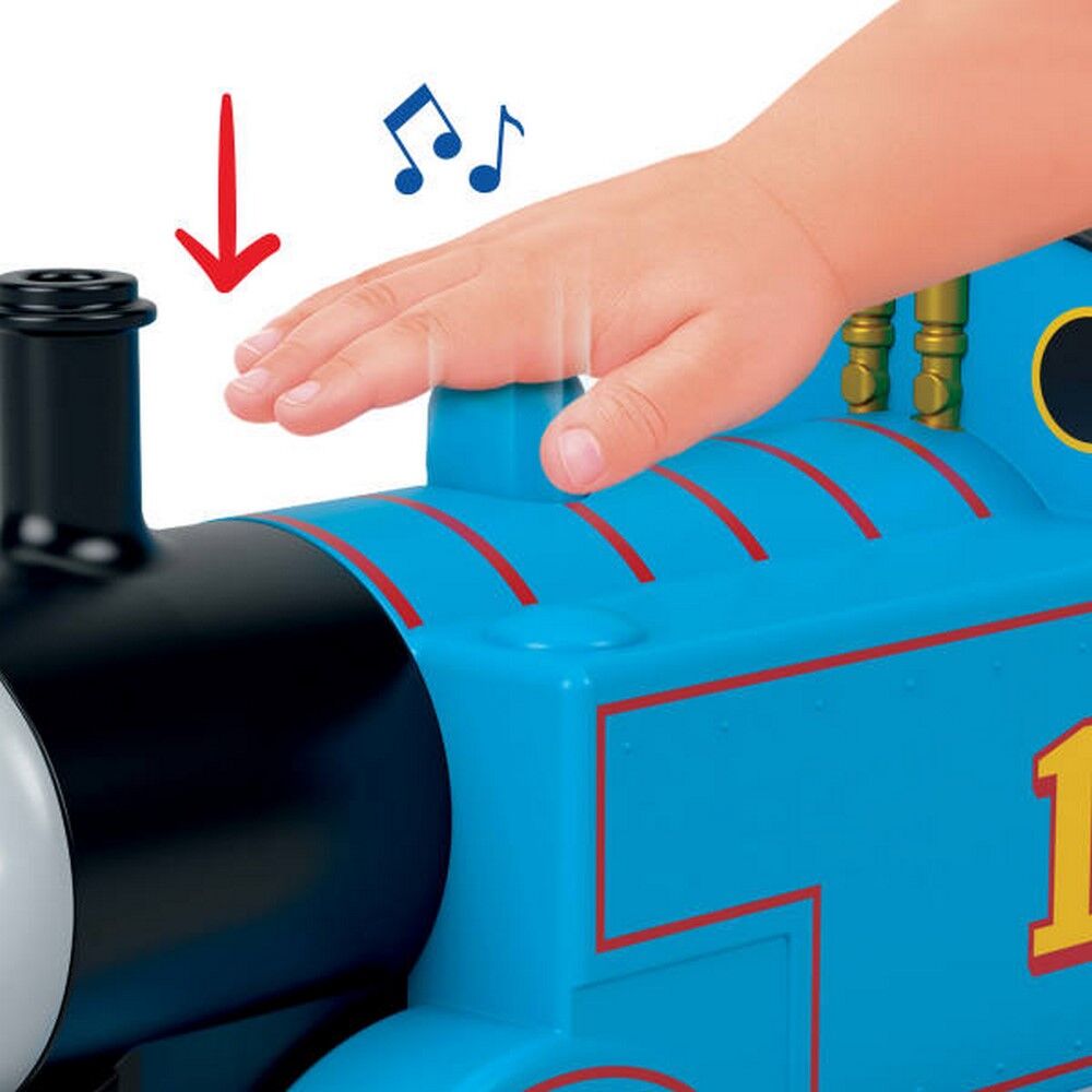 Thomas & Friends Giant Whistling Thomas from Fisher-Price, Large-Scale Engine with Push-Button Sound
