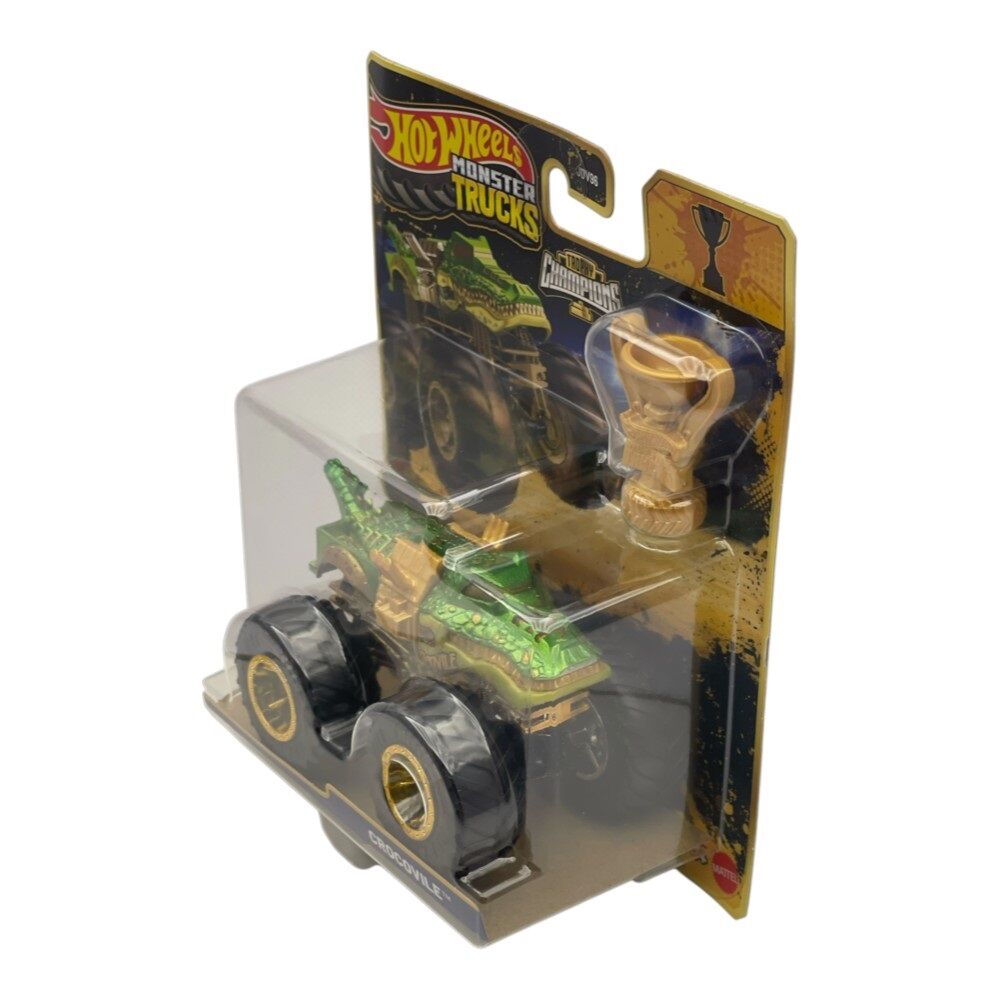 Hot Wheels Monster Trucks Trophy Champions 1:64 Crocovile with Trophy