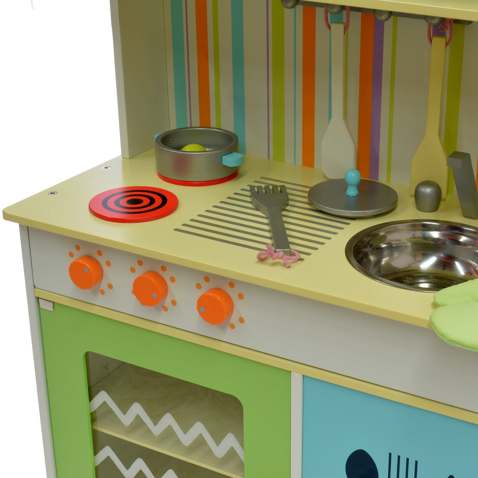 Kids Play Kitchen in Blue & Green