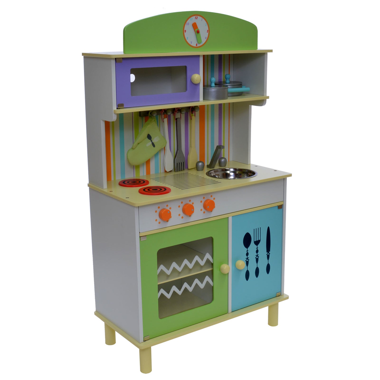 Kids Play Kitchen in Blue & Green