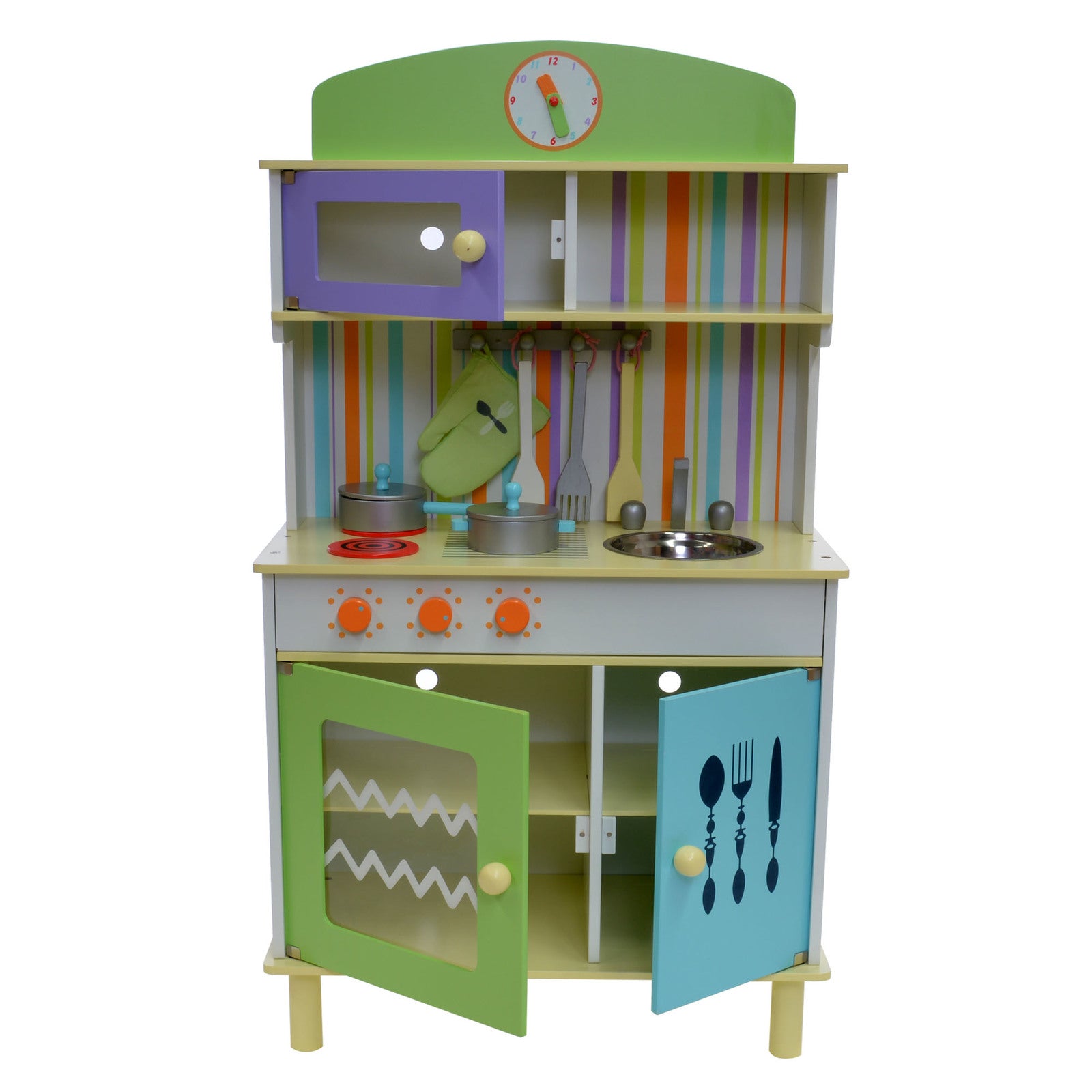 Wooden Kitchen - Blue & Green