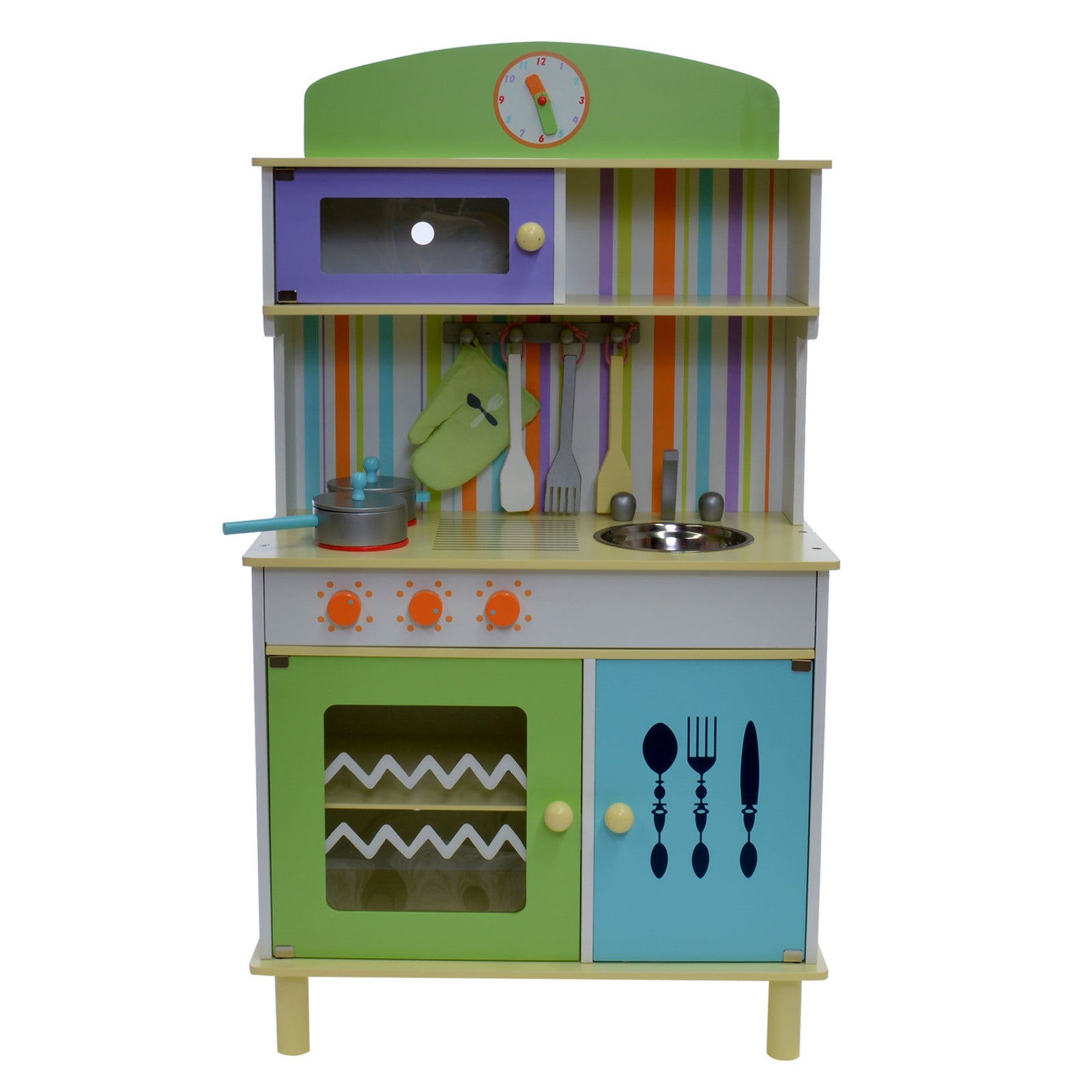 Kids Play Kitchen in Blue & Green