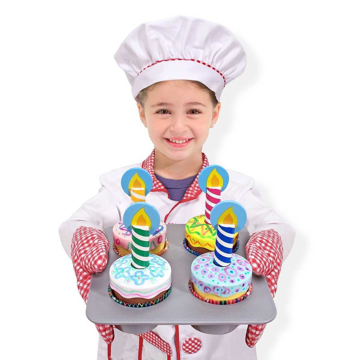 Melissa & Doug Bake & Decorate Wooden Cupcake Set