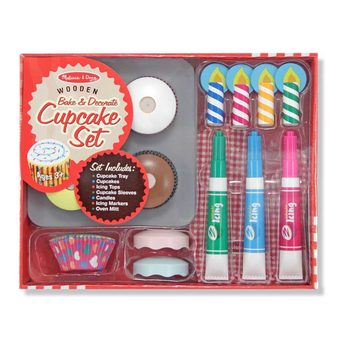 Melissa & Doug - Bake & Decorate Wooden Cupcake Set