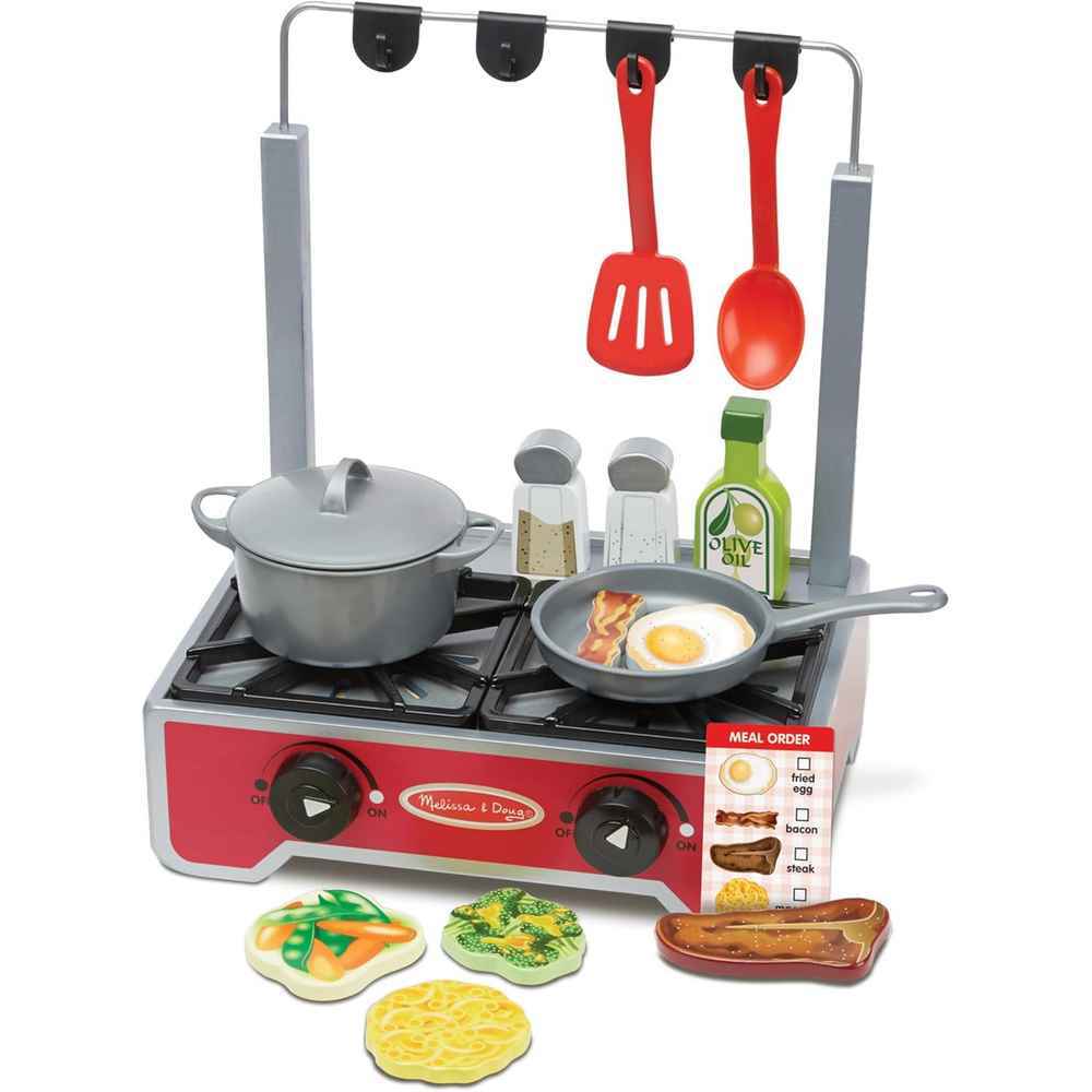 Melissa & Doug Deluxe Wooden Cooktop Set