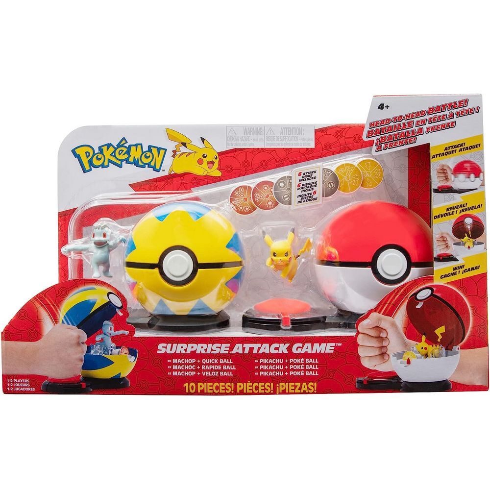 Pokemon Surprise Attack Game - Machop & Pikachu