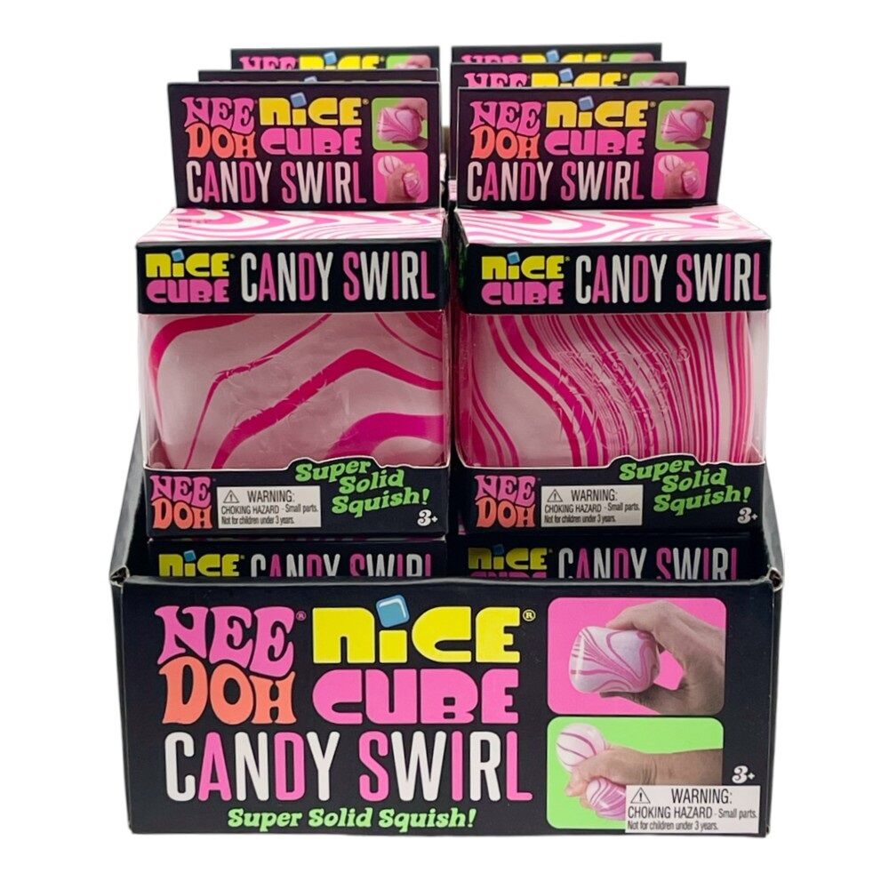NeeDoh Nice Cube Candy Swirl Super Solid Sensory Squish