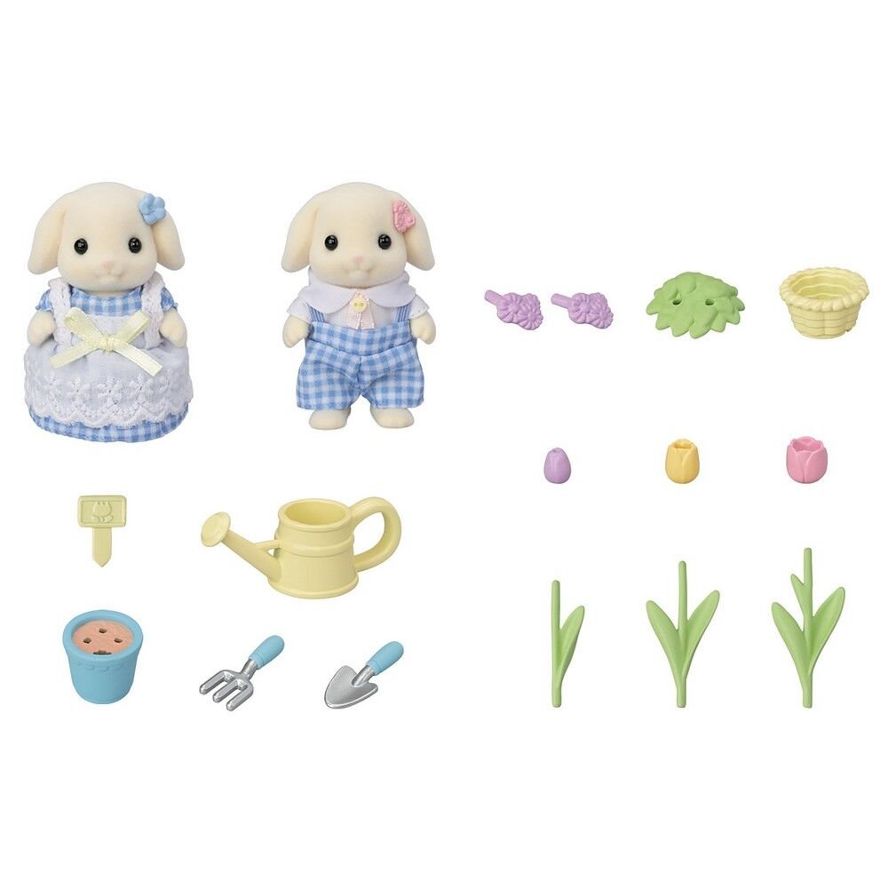 Sylvanian Families Blossom Gardening Set - Flora Rabbit Sister & Brother