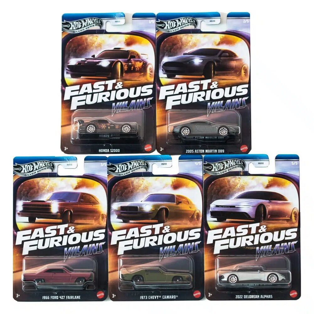 HW Fast & Furious 2025 Silver Series Fast & Furious Villains Set of 5