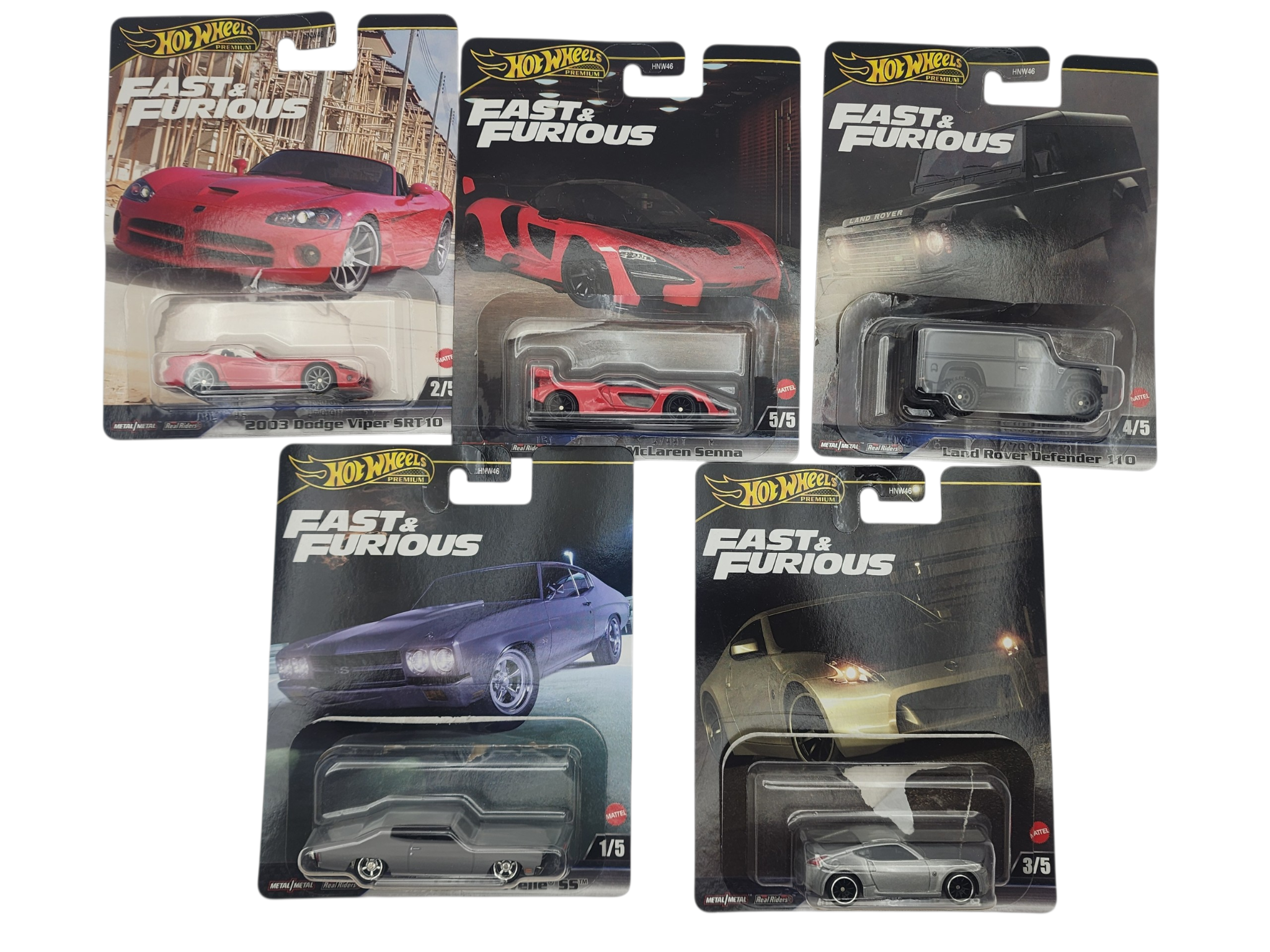 Hot Wheels Premium Fast & Furious 2025 Mix 1 Complete Set of 5 – Opened Packaging