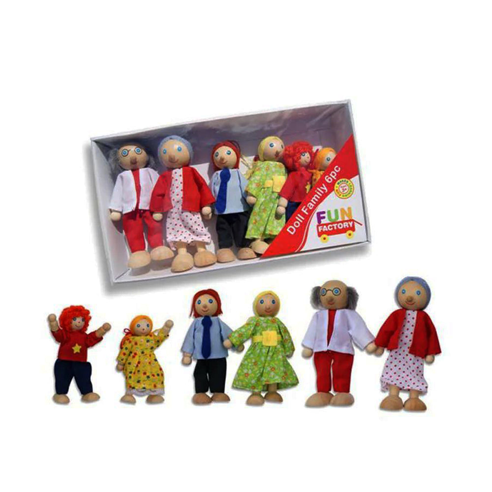 Wooden Doll 6 Pack Bendable