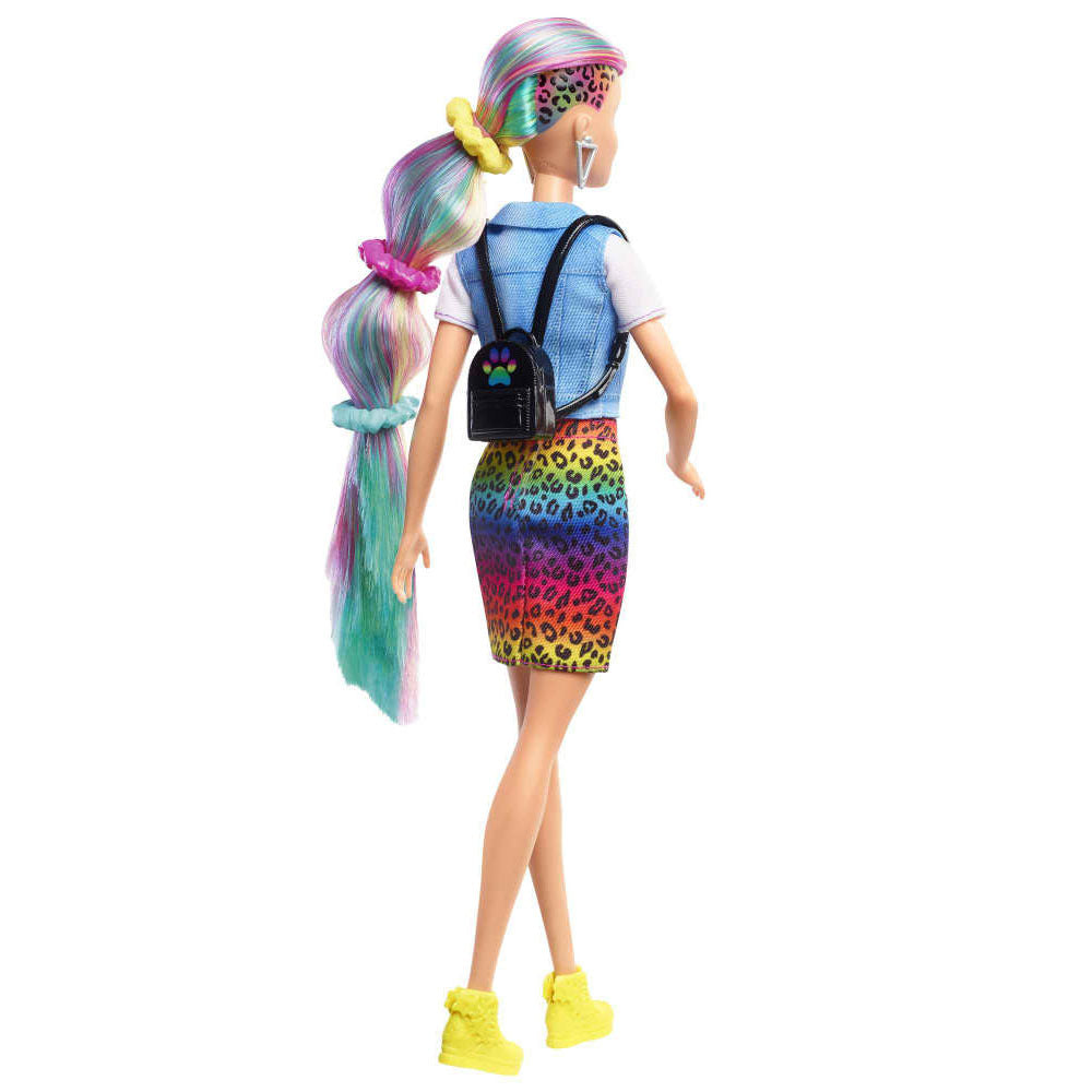 Barbie - Leopard Rainbow Hair Doll #1