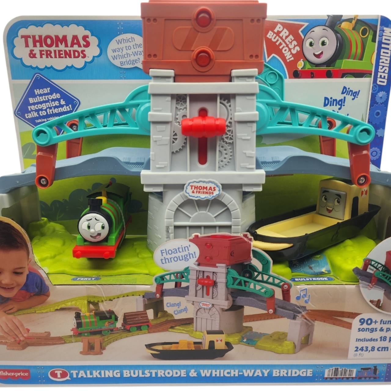 Fisher-Price Thomas & Friends Talking Bulstrode & Which-Way Bridge Set – Damaged Packaging