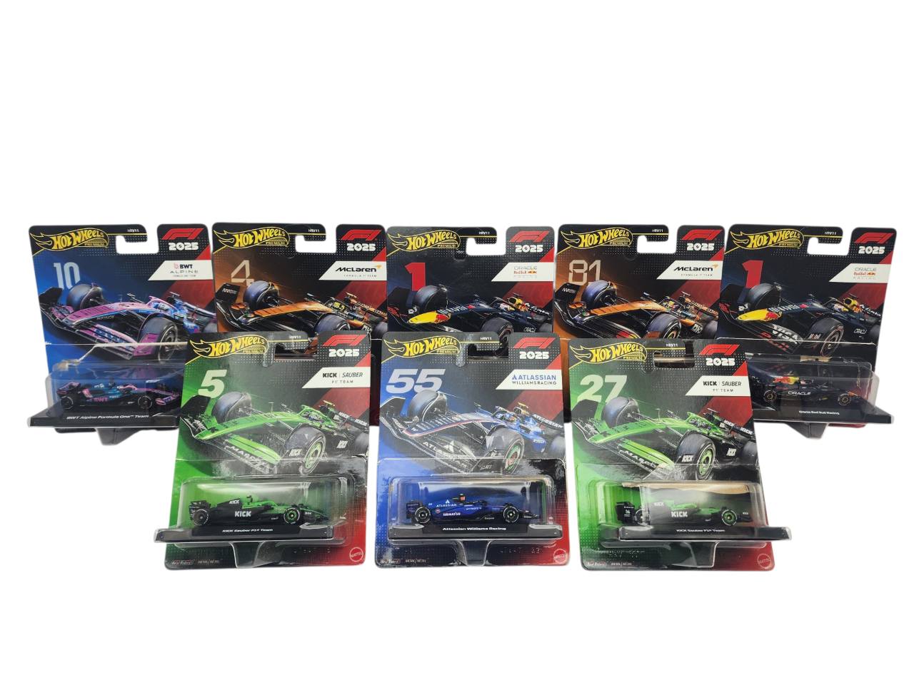 Hot Wheels Premium Formula 1 2025 8-Car Lot – Opened Packaging