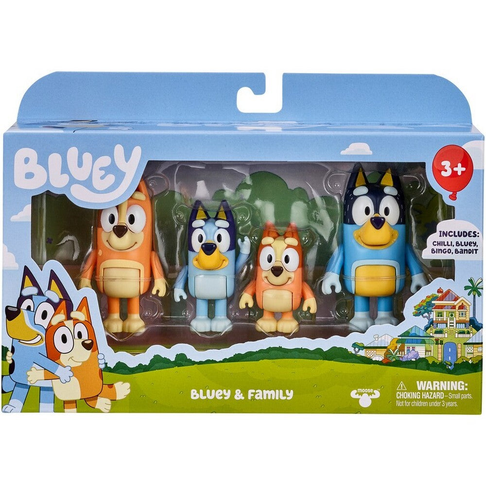 Bluey 4 Figure Pack - Bluey & Family