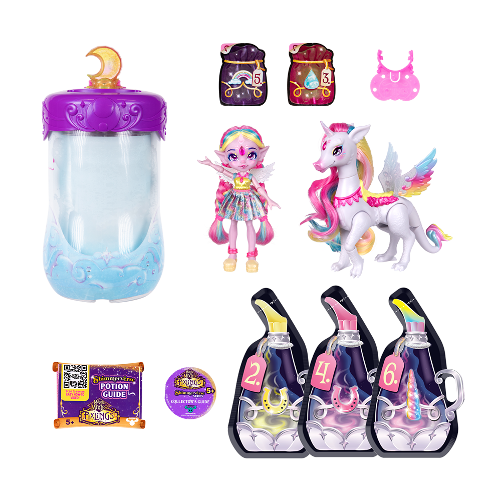 Magic Mixies Pixlings Doll Unia the Unicorn Pixling and Rainbow Star the Pegacorn Pet