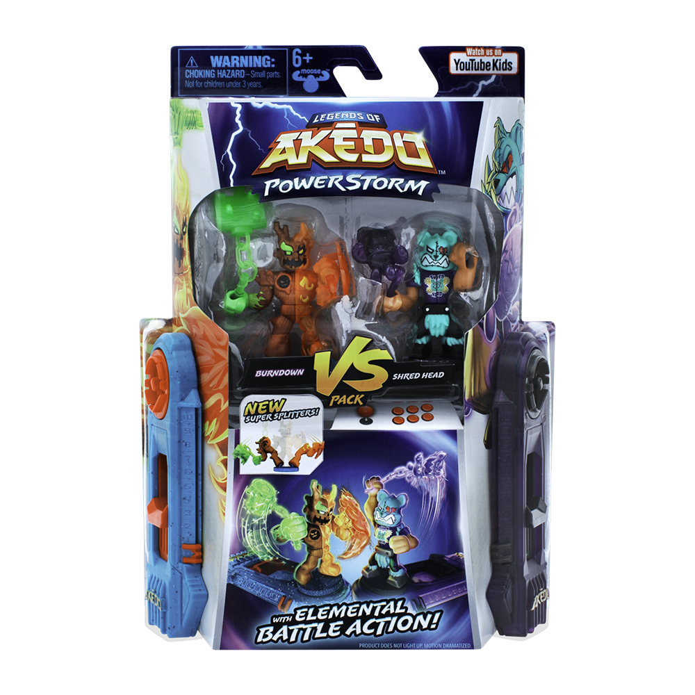 Akedo Power Storm Burndown VS Shred Head