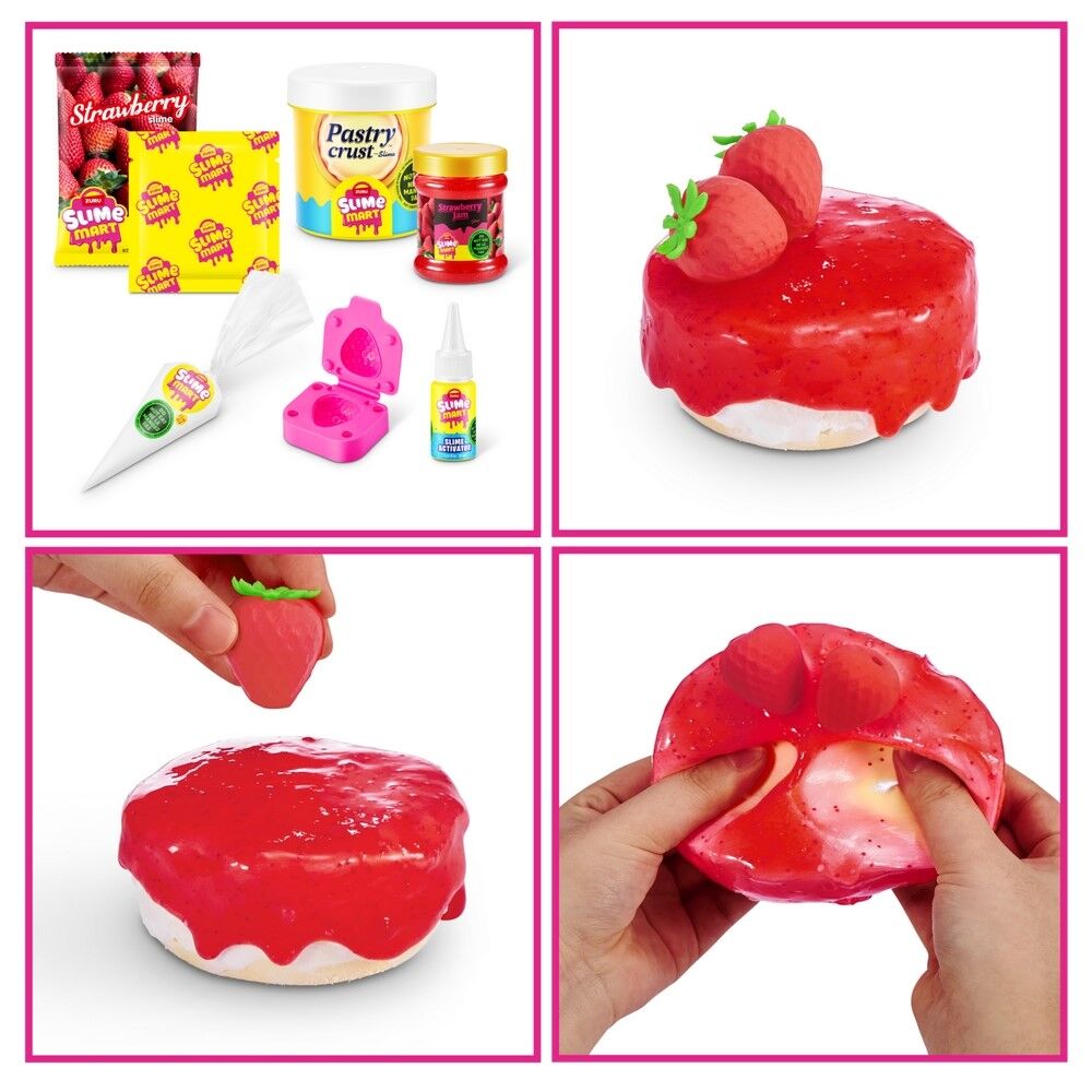 12 Piece Zuru Slime Mart Strawberry Cheesecake Playset