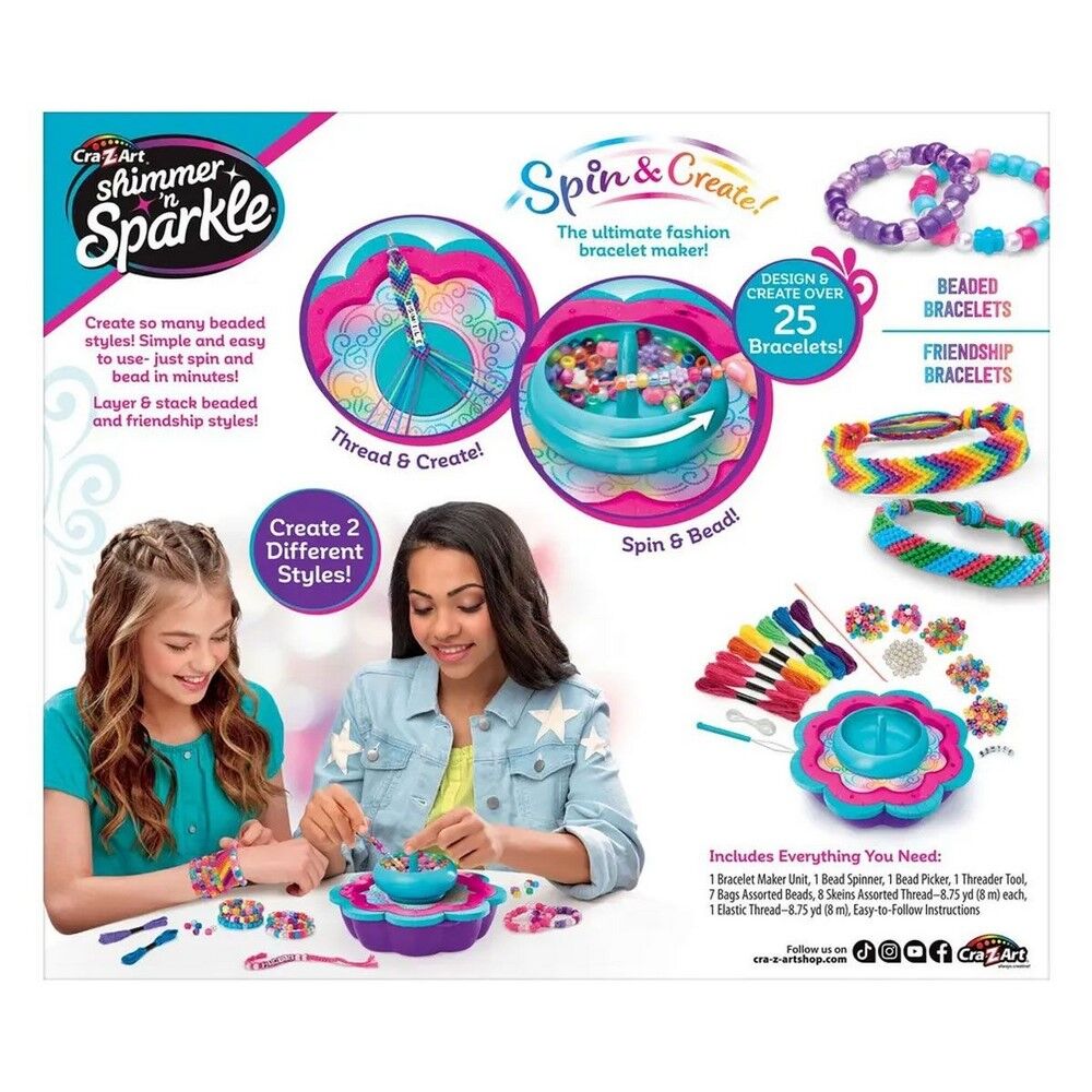 CRA-Z-ART Shimmer N' Sparkle 2 in 1 Spin & Bead Friendship Studio