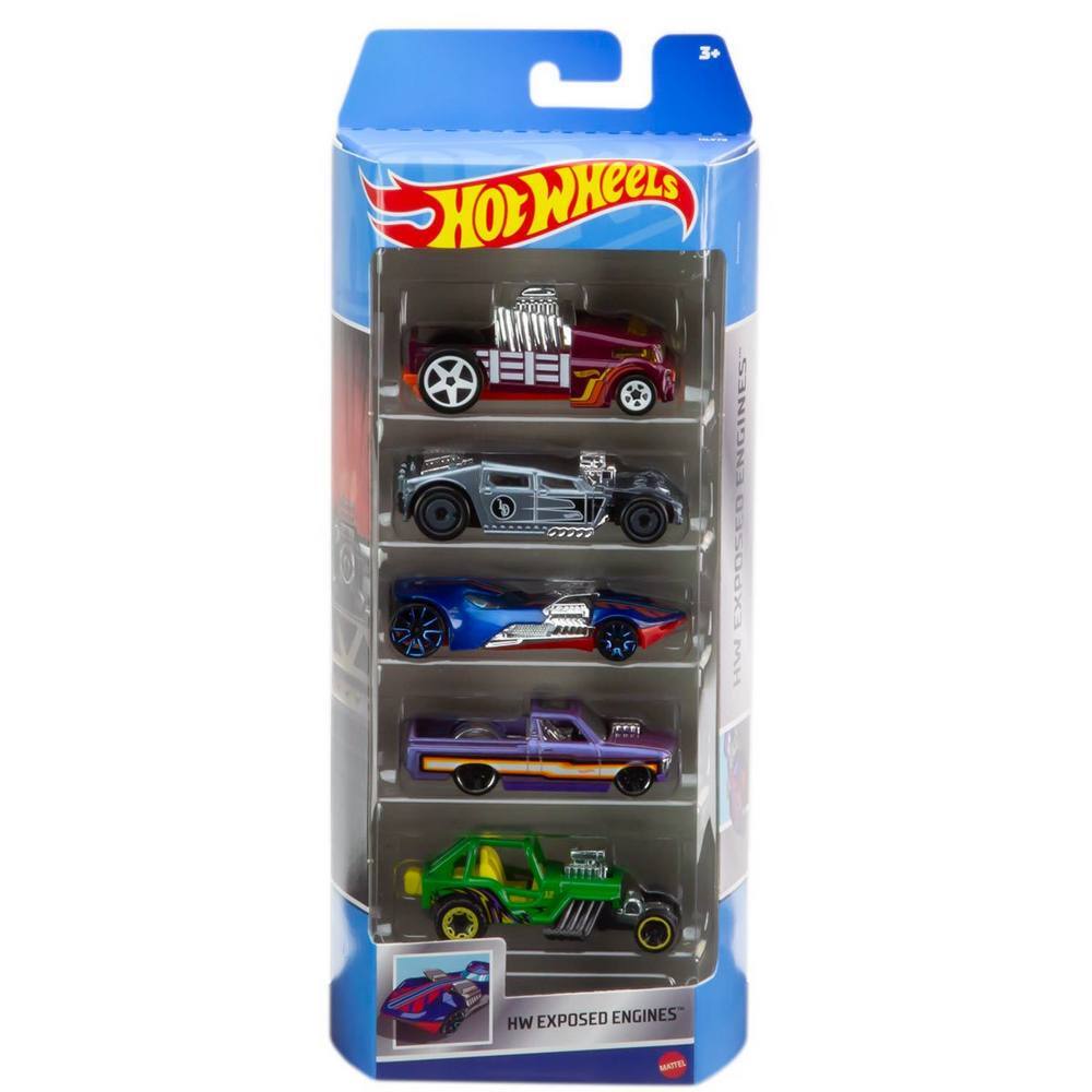 Hot Wheels Vehicles 1:64 5 Pack - HW Exposed Engines