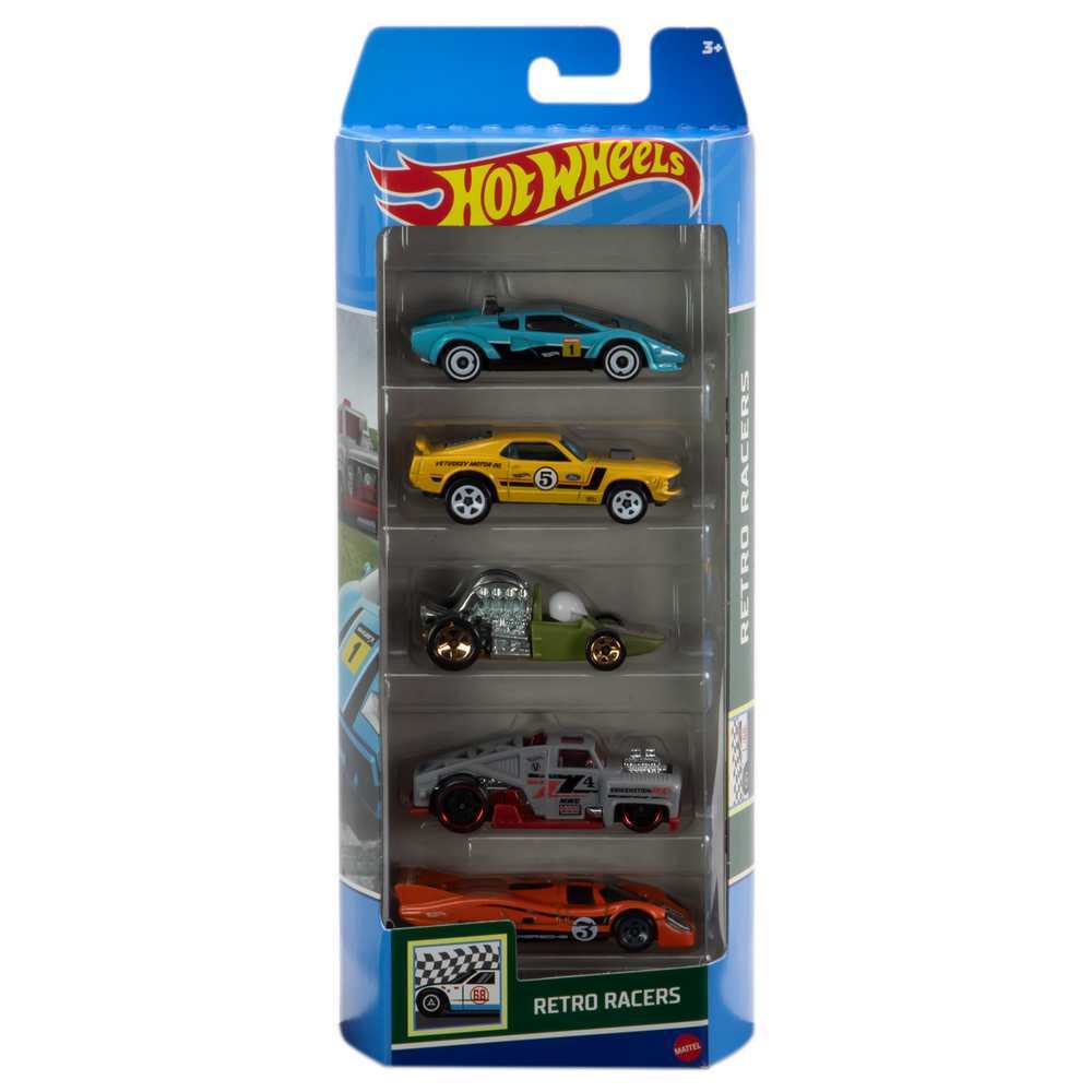 Hot Wheels Vehicles 1:64 5 Pack - Retro Racers