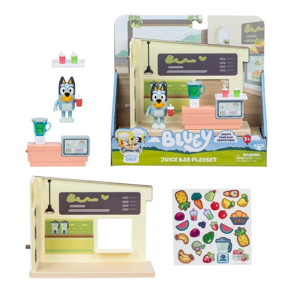 Bluey Juice Bar Playset Includes Stickers