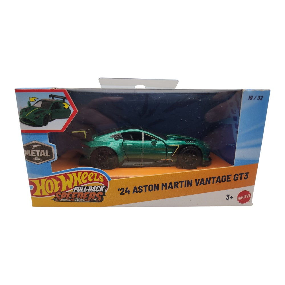Hot Wheels Pull-Back Speeders '24 Aston Martin Vantage GT3 – Damaged Packaging